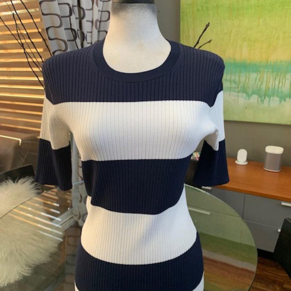 TORY BURCH SPORT Dress Nautical Stripes Large 10-12 Women EUC
